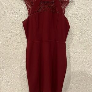 Express Wine Lace Mini Dress